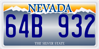 NV license plate 64B932