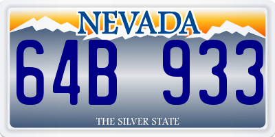 NV license plate 64B933