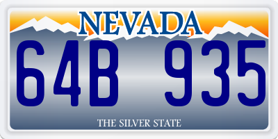 NV license plate 64B935