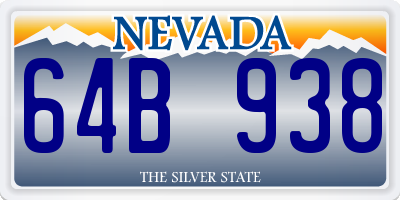 NV license plate 64B938