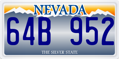 NV license plate 64B952