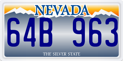 NV license plate 64B963