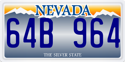 NV license plate 64B964