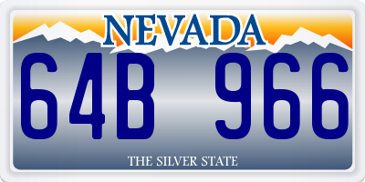 NV license plate 64B966