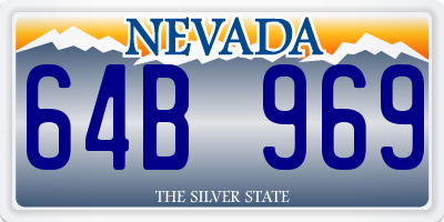 NV license plate 64B969