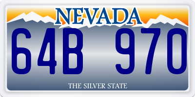 NV license plate 64B970