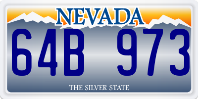 NV license plate 64B973