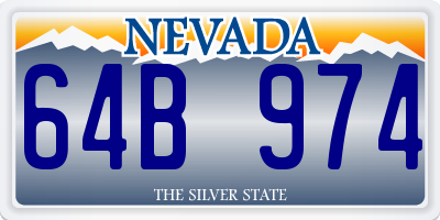 NV license plate 64B974