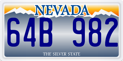 NV license plate 64B982