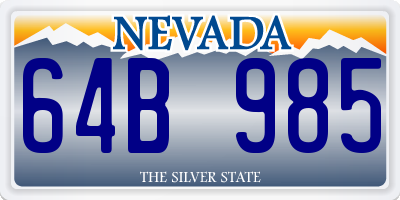 NV license plate 64B985