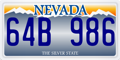 NV license plate 64B986
