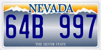 NV license plate 64B997