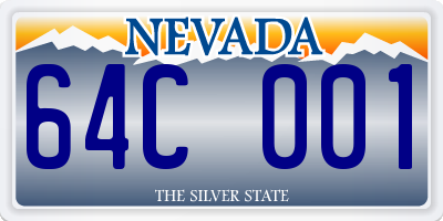 NV license plate 64C001