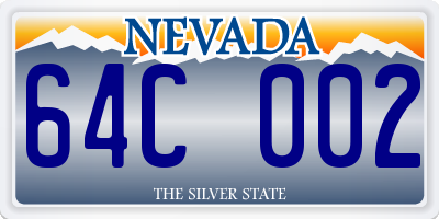 NV license plate 64C002