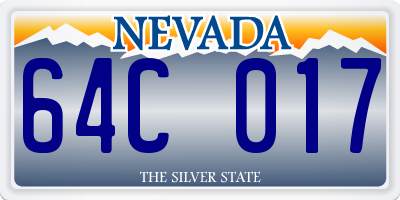 NV license plate 64C017