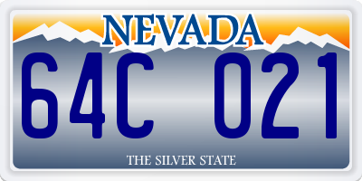 NV license plate 64C021