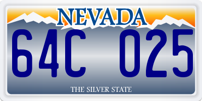 NV license plate 64C025