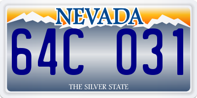 NV license plate 64C031