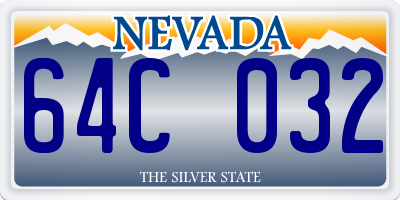 NV license plate 64C032
