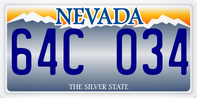 NV license plate 64C034