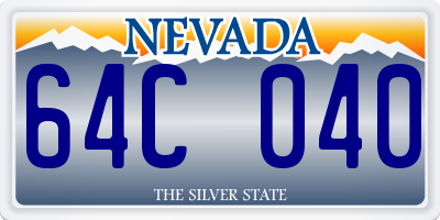 NV license plate 64C040