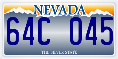 NV license plate 64C045