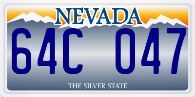 NV license plate 64C047
