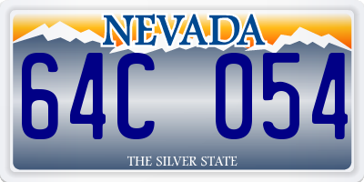 NV license plate 64C054