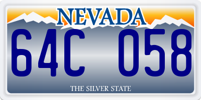 NV license plate 64C058