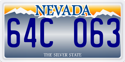 NV license plate 64C063