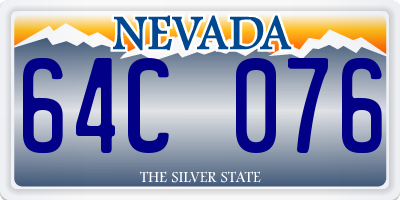 NV license plate 64C076