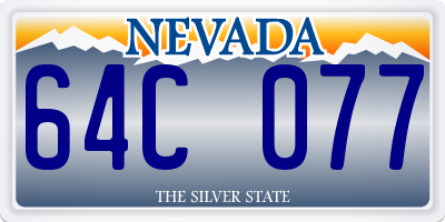 NV license plate 64C077