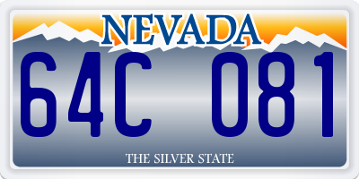 NV license plate 64C081