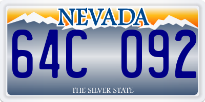 NV license plate 64C092