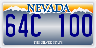 NV license plate 64C100