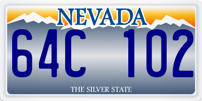 NV license plate 64C102