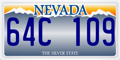 NV license plate 64C109