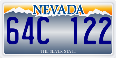 NV license plate 64C122