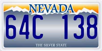 NV license plate 64C138