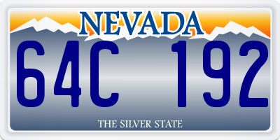 NV license plate 64C192