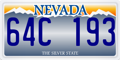NV license plate 64C193