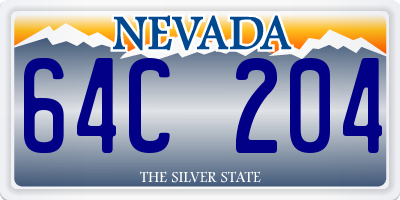 NV license plate 64C204