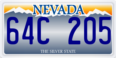 NV license plate 64C205