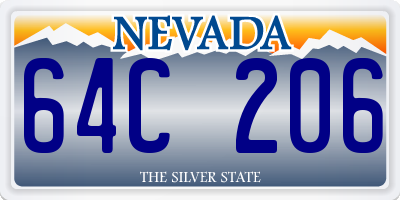 NV license plate 64C206