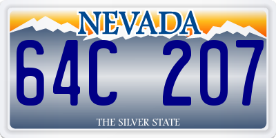 NV license plate 64C207