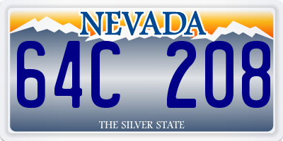 NV license plate 64C208