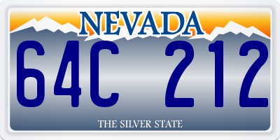 NV license plate 64C212