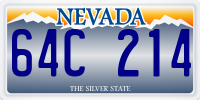 NV license plate 64C214