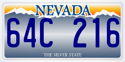 NV license plate 64C216