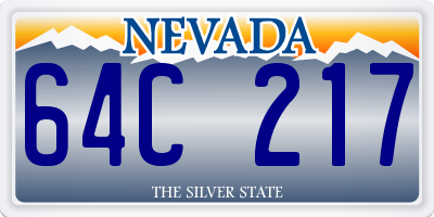 NV license plate 64C217